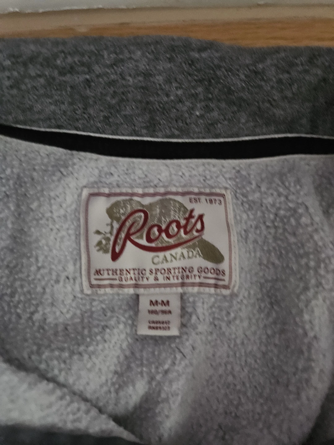 Roots Canada Grey 1/4 Zip Sweatshirt - Size M