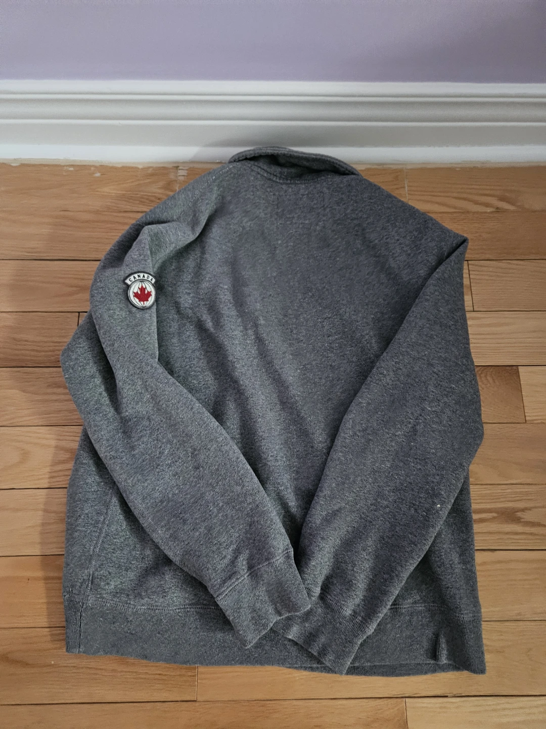 Roots Canada Grey 1/4 Zip Sweatshirt - Size M - photo 4