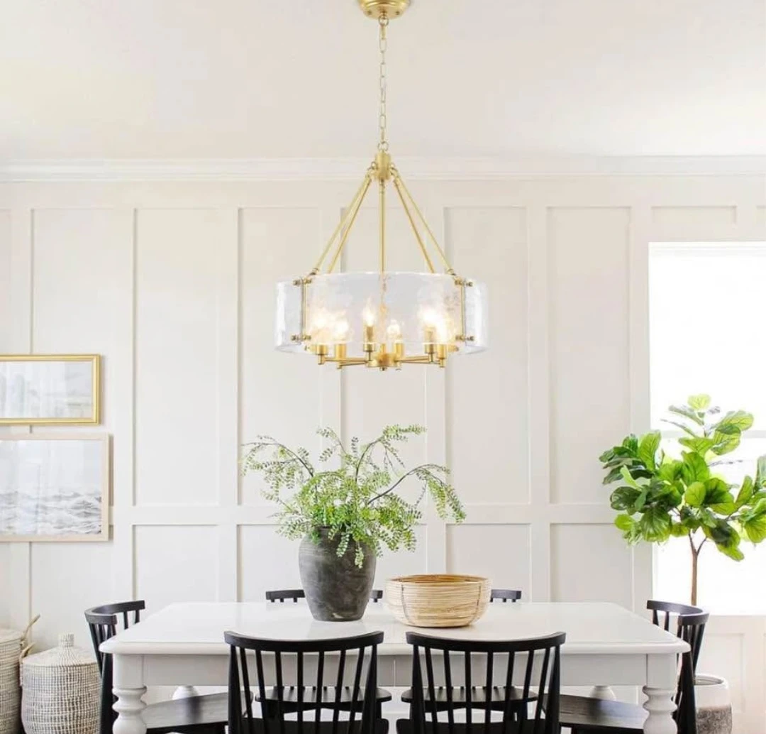 Gold Chandelier with 6 E12 Base Bulbs