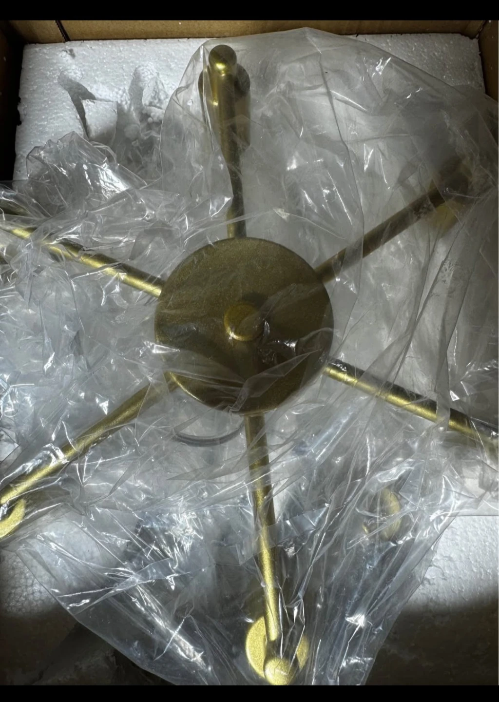 Gold Chandelier with 6 E12 Base Bulbs - photo 3