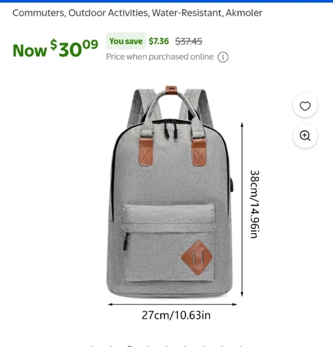 (NEW) Blue Canvas 3-Piece Backpack Set #Cleanout image indicator(3)