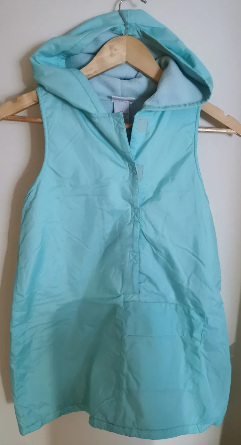 Blue Kids Sleeveless Hooded Puffer Vest - Size 2X
