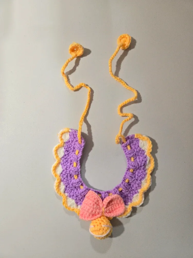 Handmade Adjustable Crochet Pet Collar, Christmas gift #Cleanout image indicator(4)