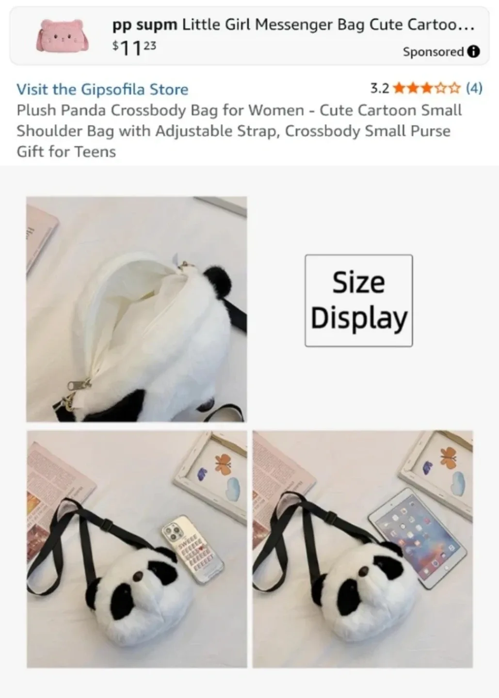 (NEW) Plush Panda Crossbody Bag - Cute & Fun! For 🎁 - #Cleanout image indicator(6)
