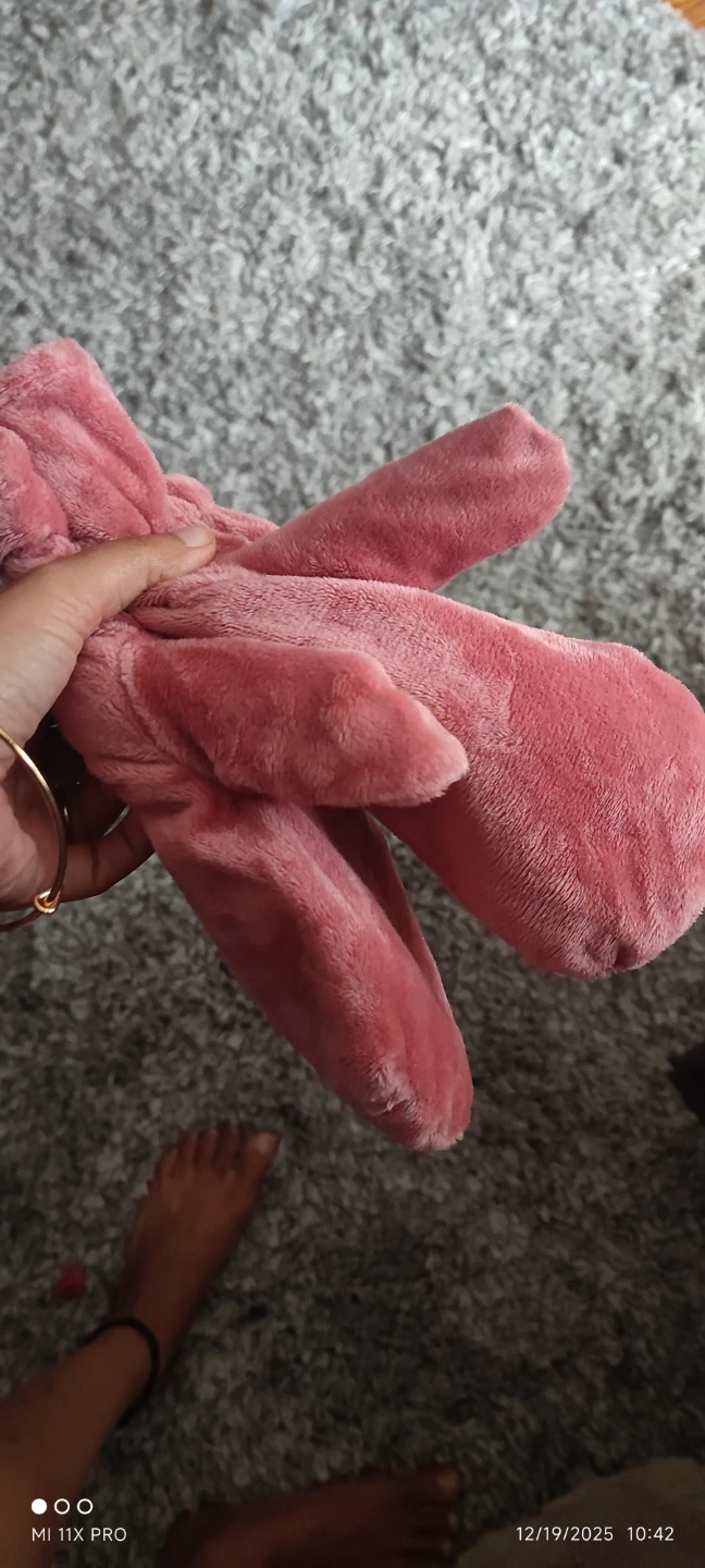 Pink Plush Mittens