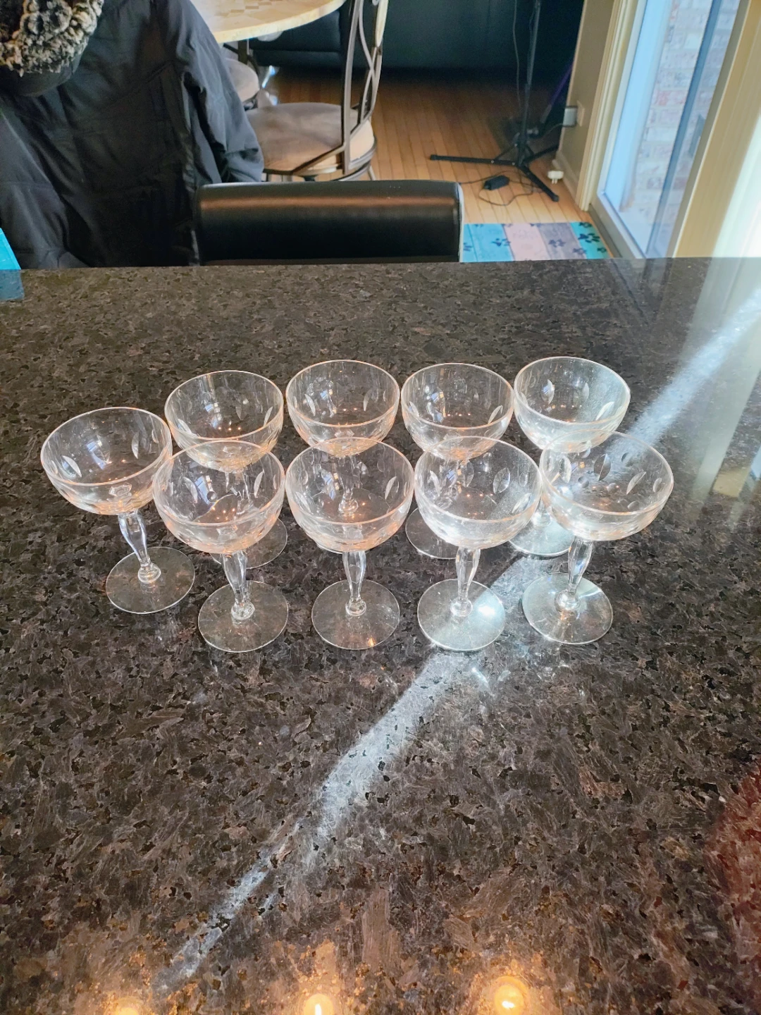 Set of 9 Champagne Glasses