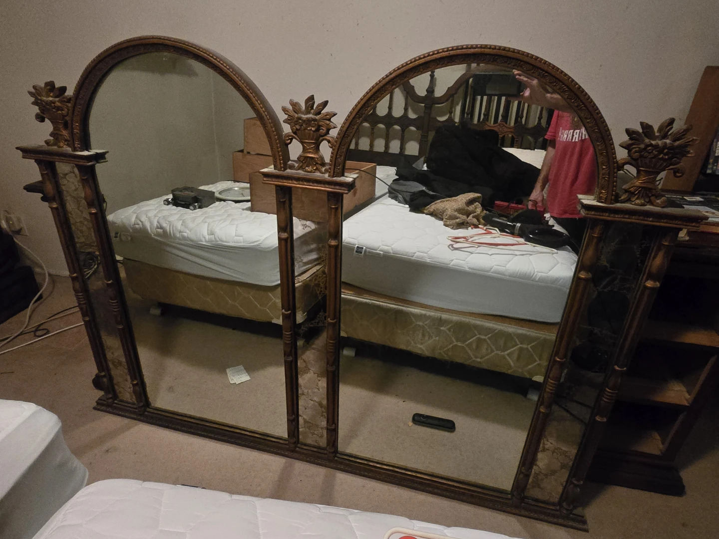 Vintage Italian Hollywood Regency Trumeau Wall Mirror - photo 2