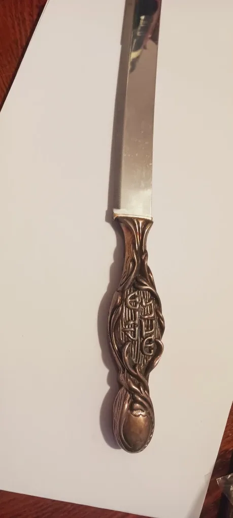JUDAICA SHABBAT Sterling Silver Handle large knife 13"