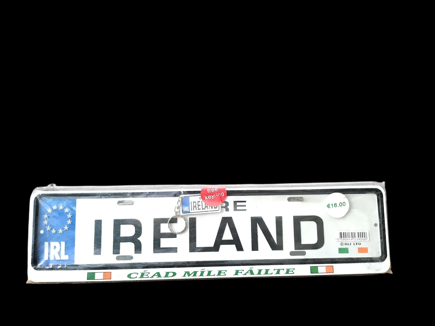 Ireland License Plate with Free Keyring - New!