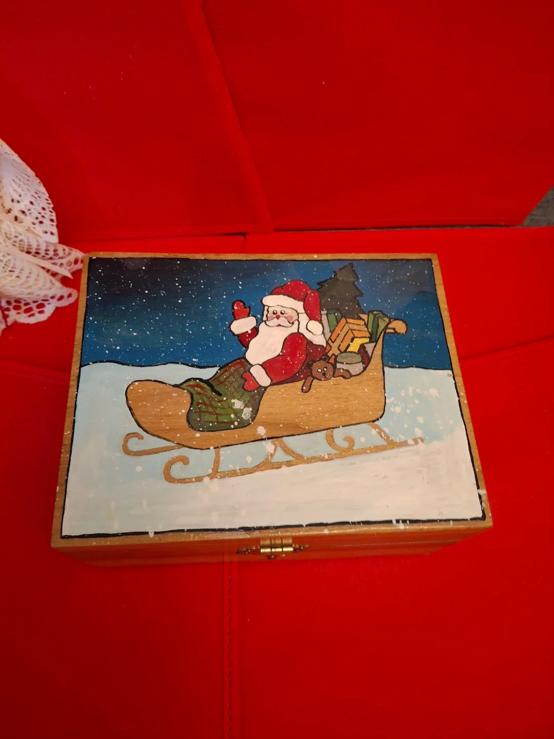 Hand-Painted Christmas Wooden Box image indicator(4)