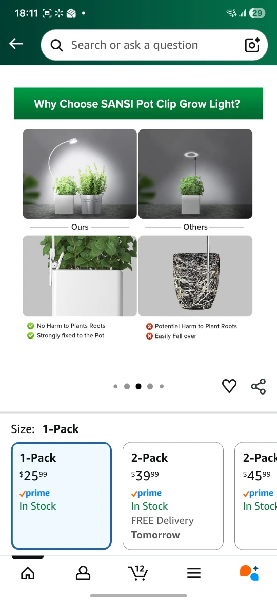 SANSI Pot Clip LED Plant Grow Light - photo 5