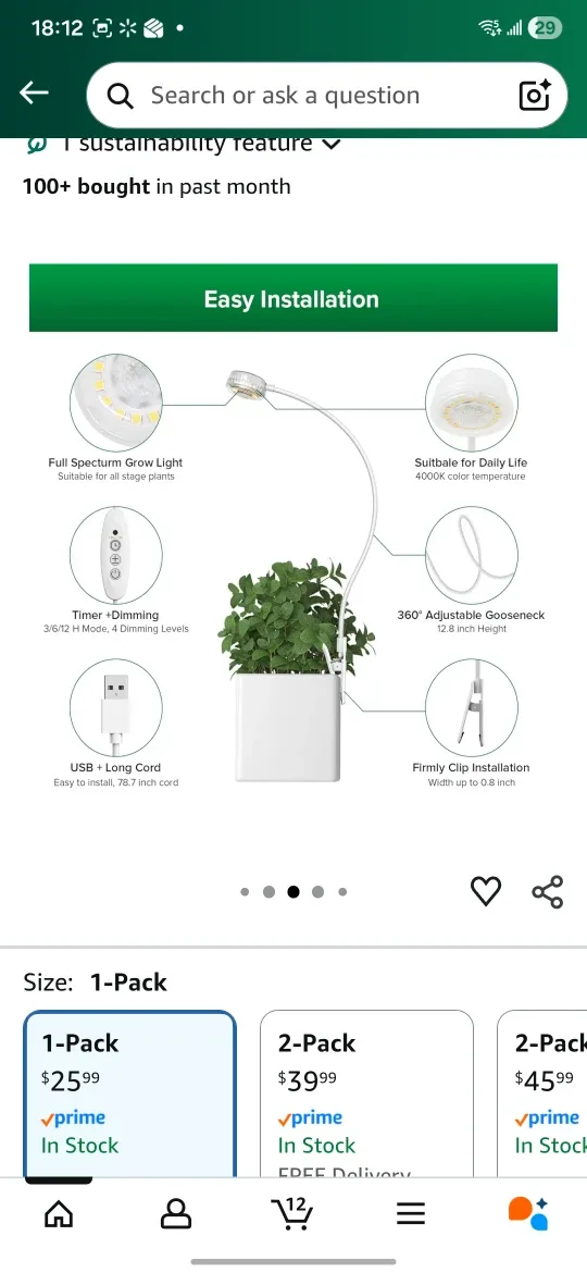 SANSI Pot Clip LED Plant Grow Light image indicator(6)