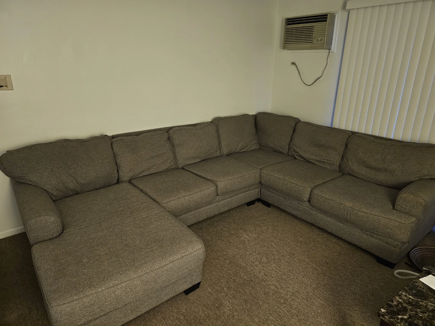 Ashley sectional and 2 end tables