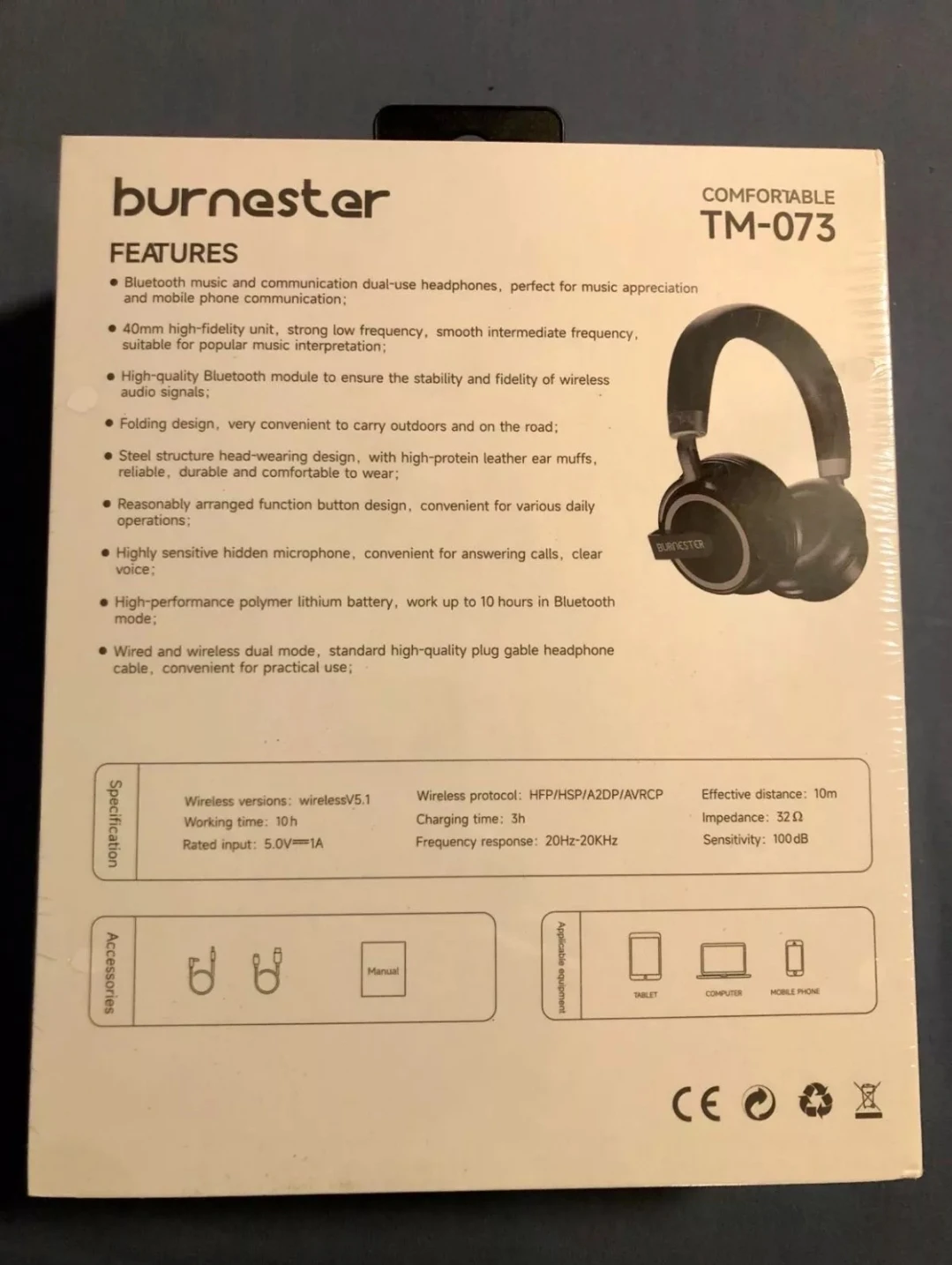 Burnester TM-073 Wireless Headphones - New in Box! - photo 2