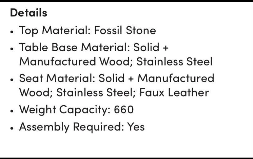 Dining Chairs - Fossil Stone Top Material - photo 4