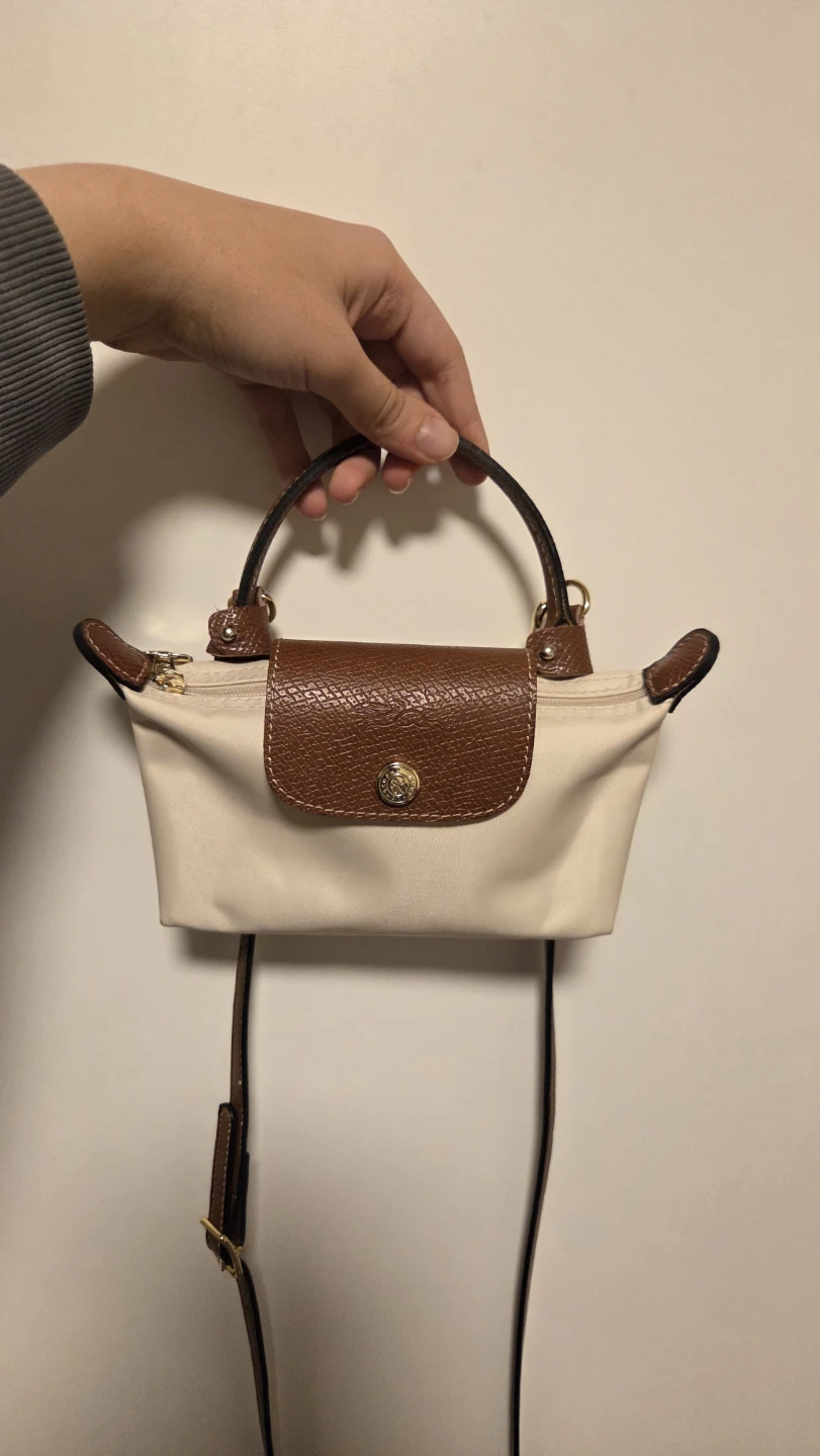 Longchamp Le Pliage Mini Cream & Brown
