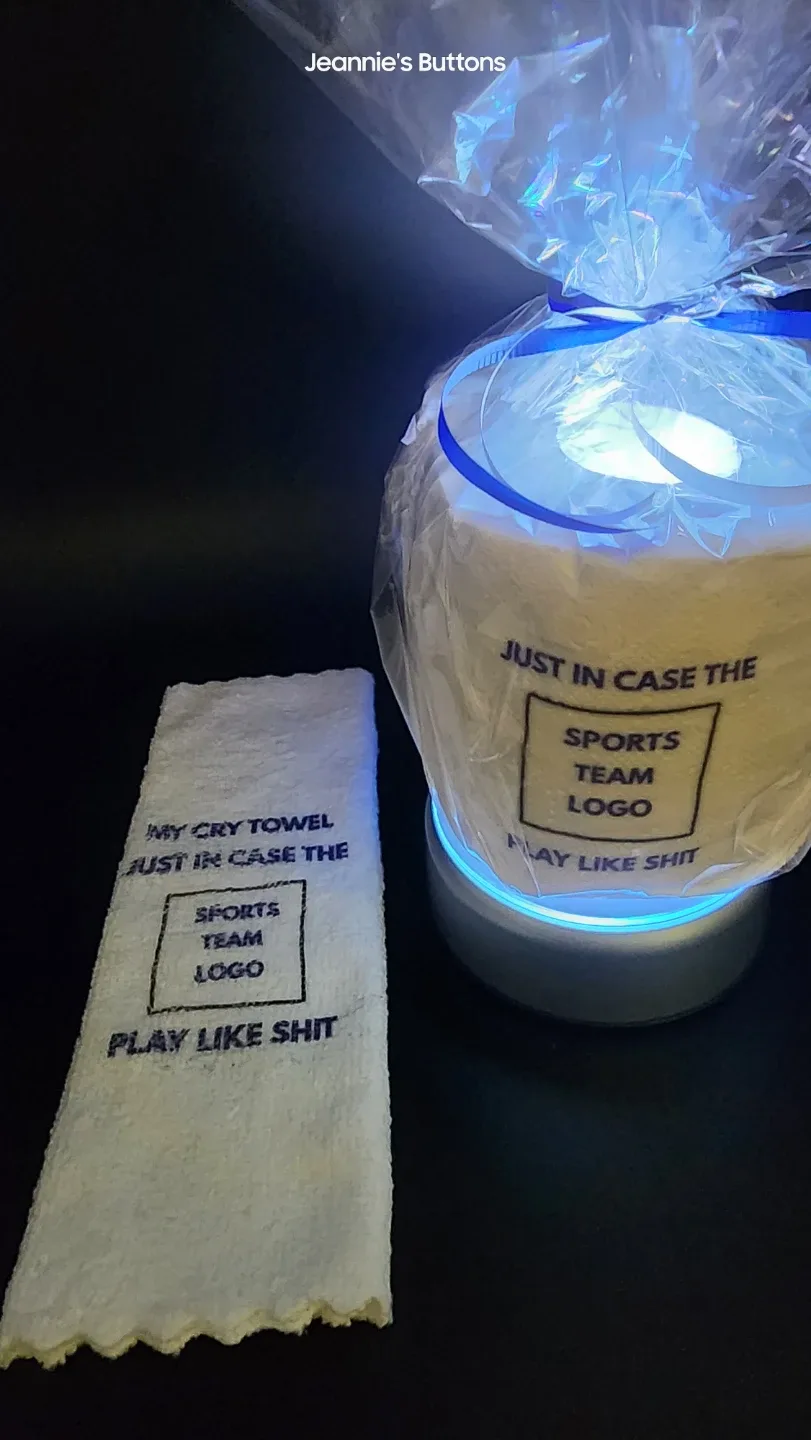 Jeannie's Buttons Cry Towel & Toilet Paper