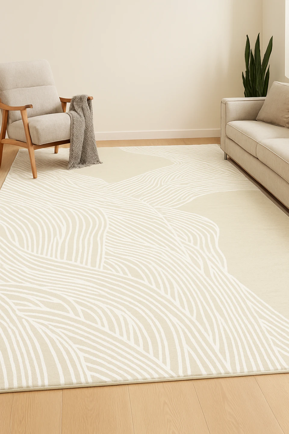 Brand New 5x7 Beigey Wavey Rug - photo 2