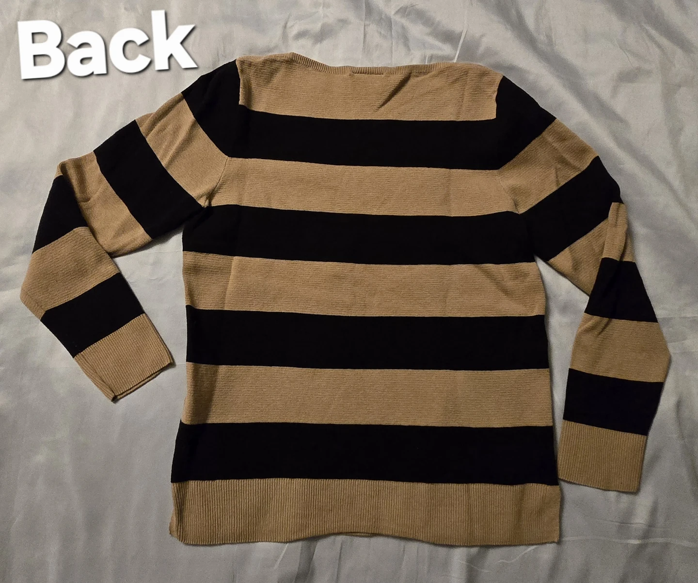 Tan & Black Horizontal Striped Sweater! - Size Womens Medium - photo 5
