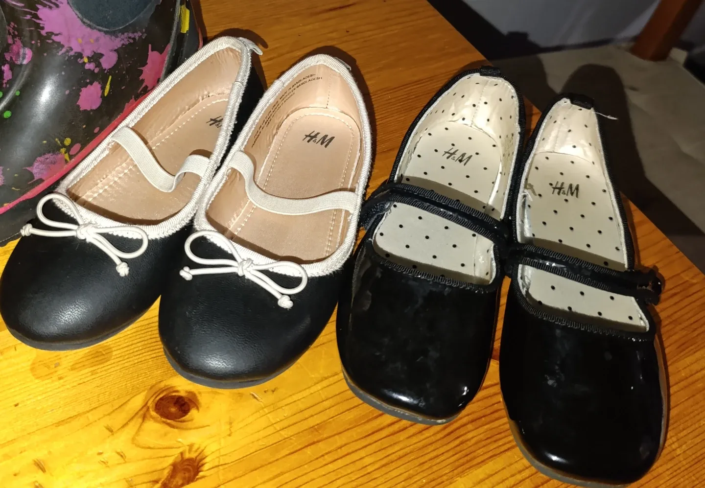 H&M Girls' Black Ballet Flats - Size 11 (EUR 28)