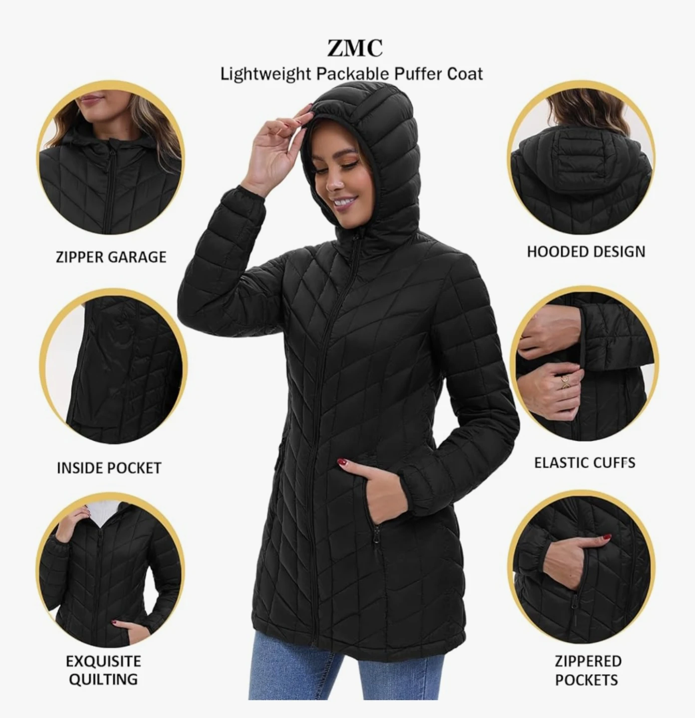 ZMC Lightweight Black Puffer Coat - photo 3