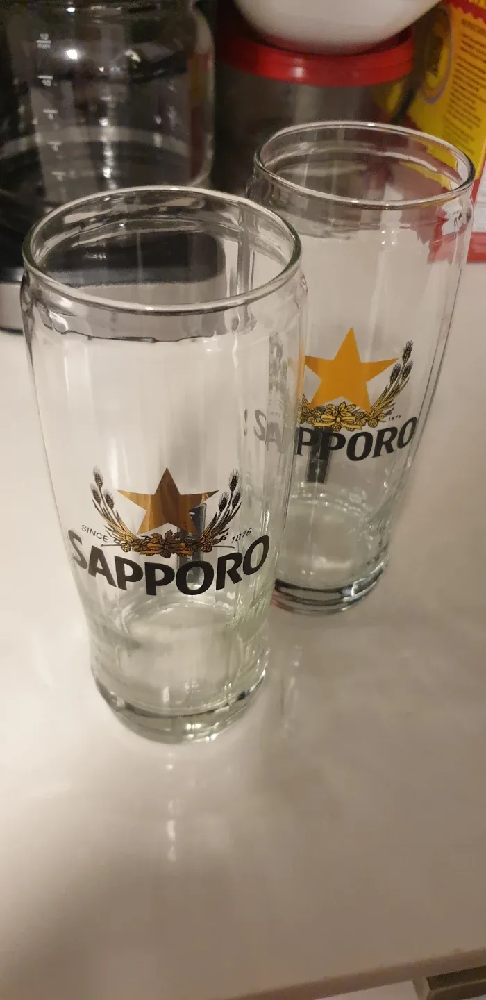 Sapporo Beer Glasses - Set of Two