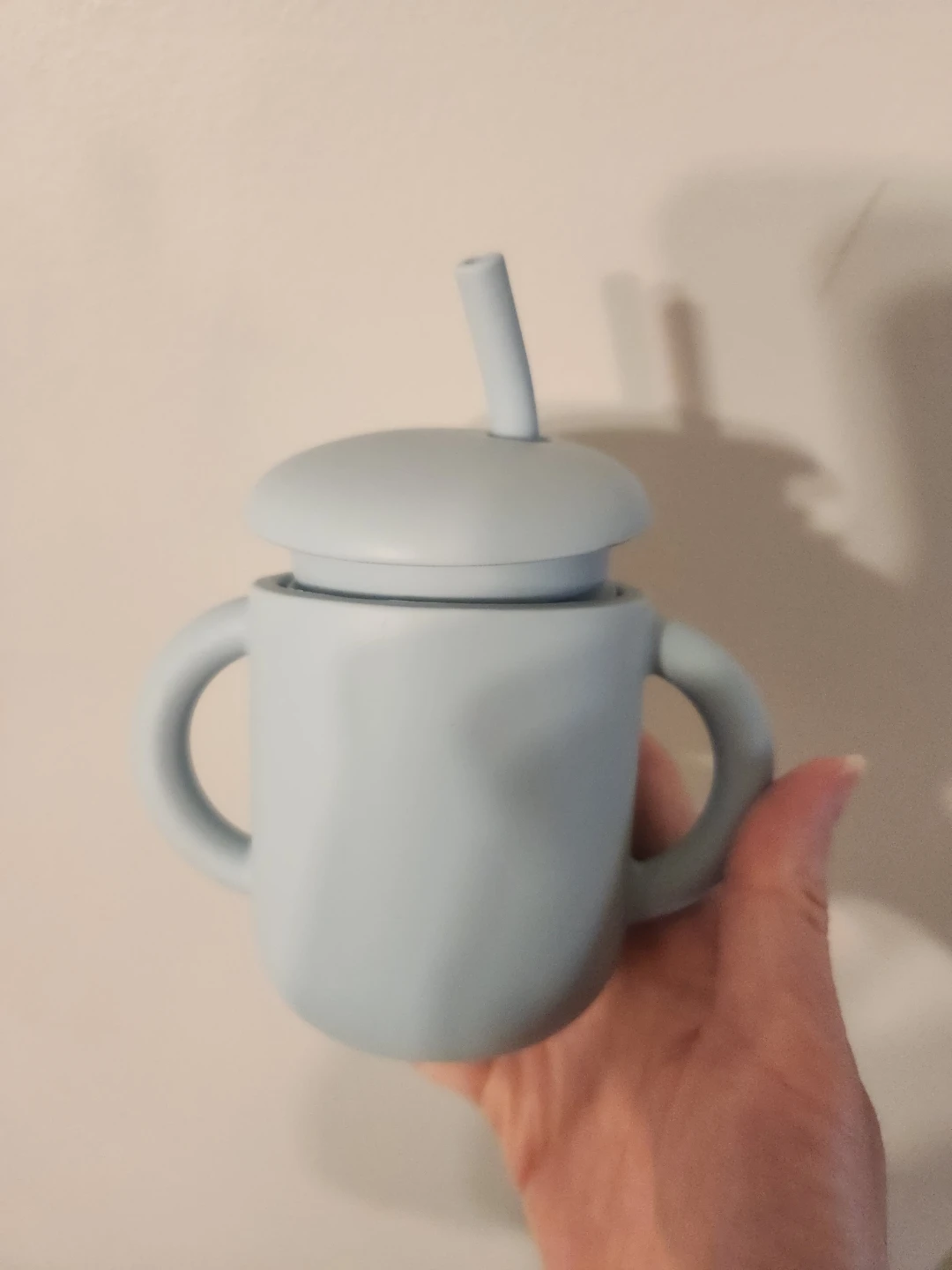 Silicone Sippy Cup with Straw - Blue - photo 2