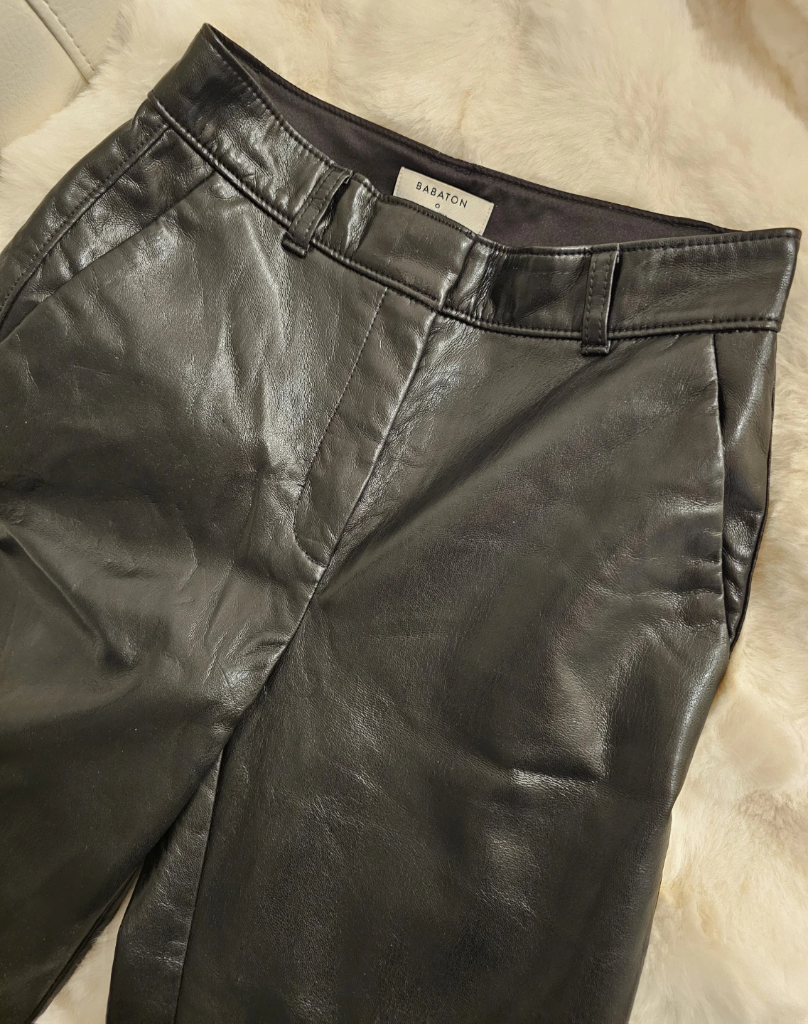#Cleanout Babaton Black Faux Leather Pants