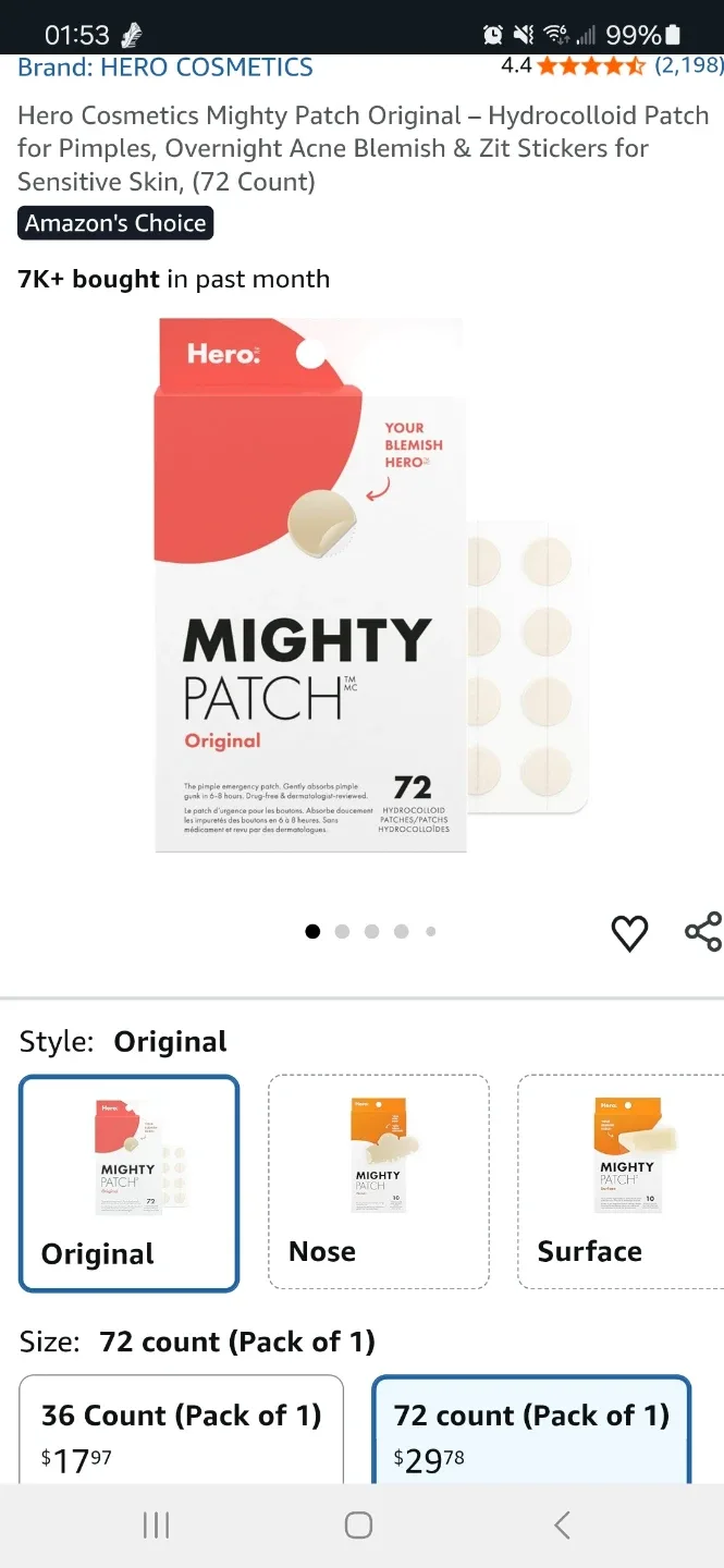 Hero Cosmetics Original Mighty Pimple Patches image indicator(2)
