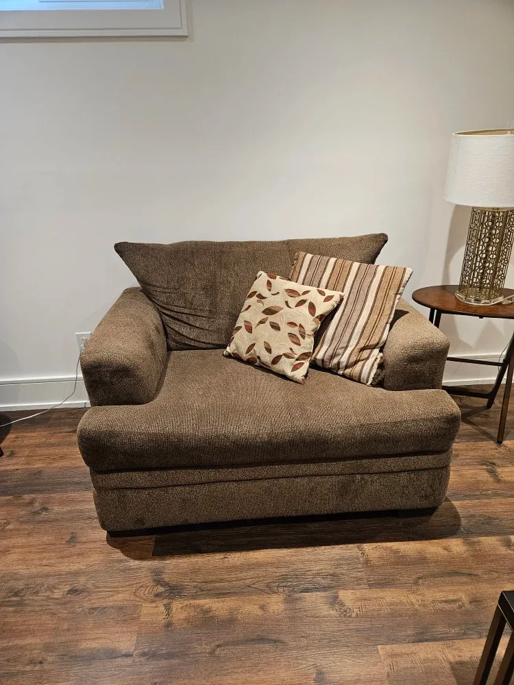 Brown Loveseat and Chair Set
