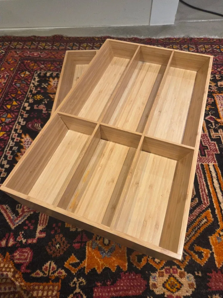 Ikea Bamboo Drawer Organizers - Set of 2