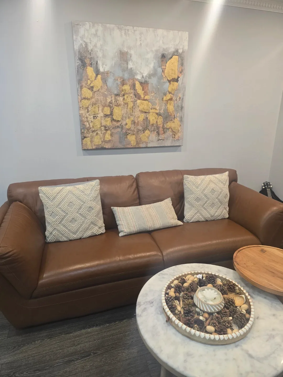 Brown Leather Sofa from Bricks