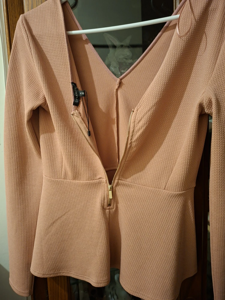 #Cleanout -Dynamite Pink Peplum Blouse - Size M - photo 4