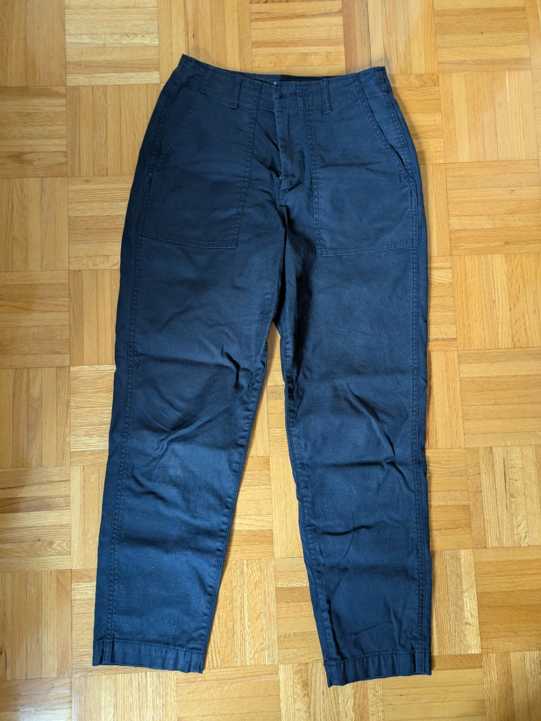 Uniqlo navy blue high waisted trouser pants (small)