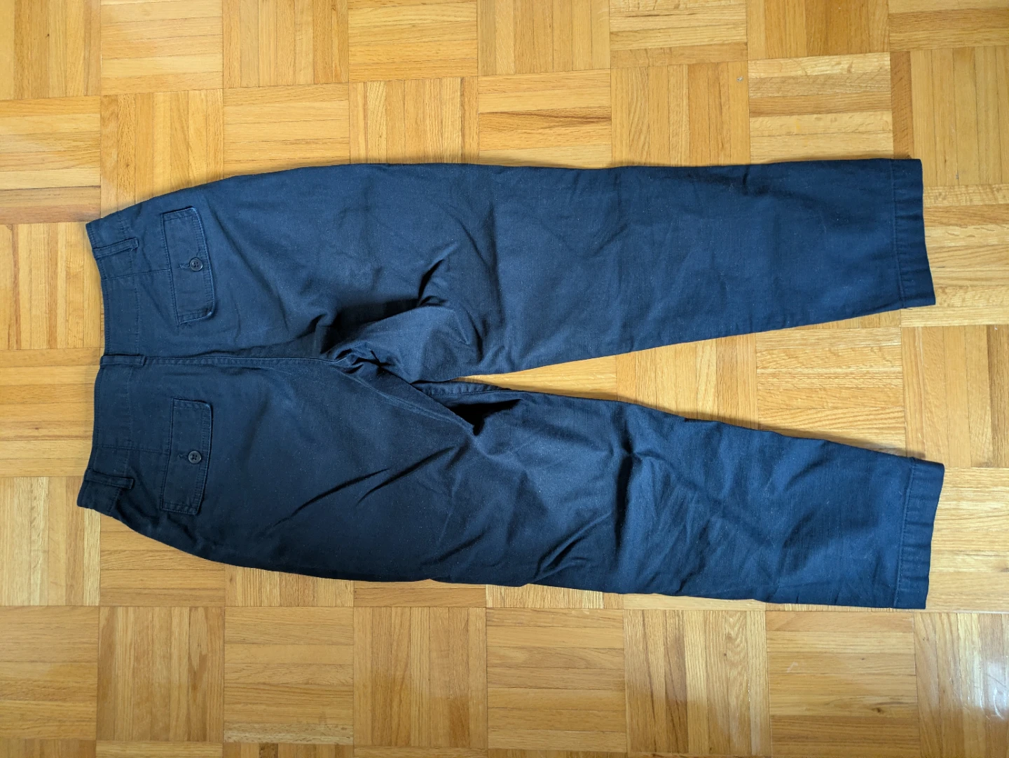 Uniqlo navy blue high waisted trouser pants (small) - photo 2