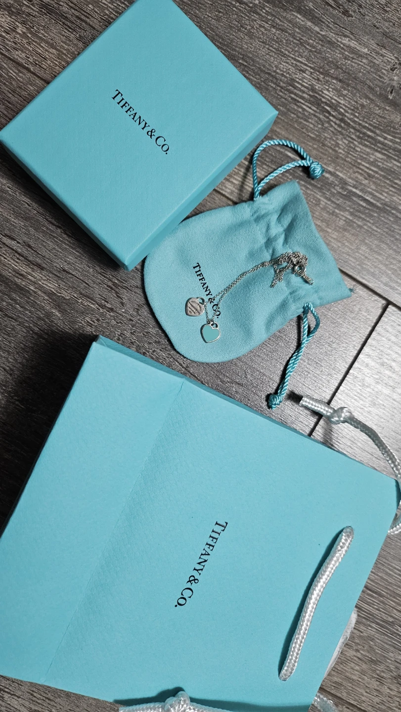 Tiffany & Co. Blue Double Heart Tag Pendant - photo 2