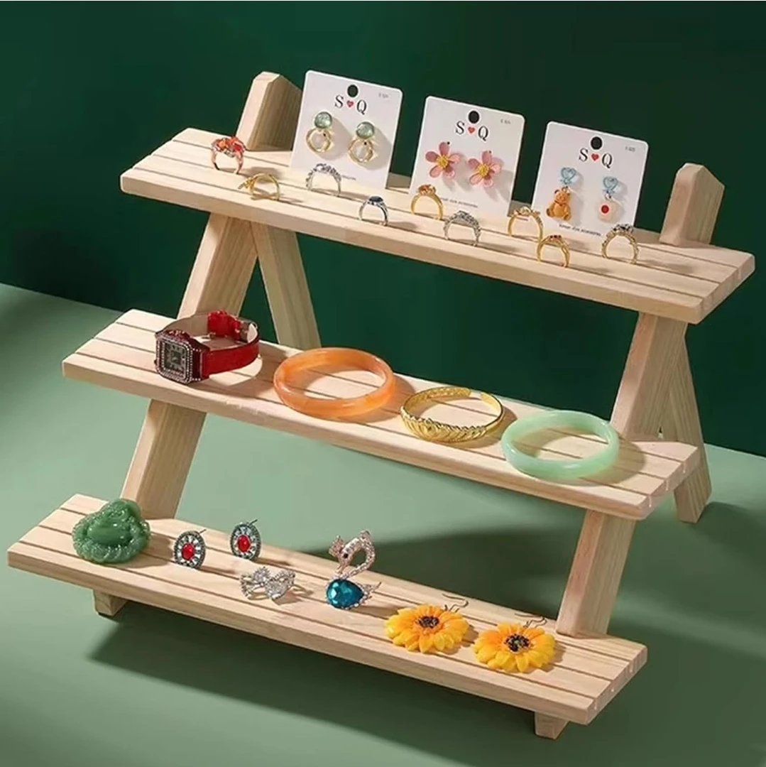 3-Tier Wooden Earring Display Stand - photo 2