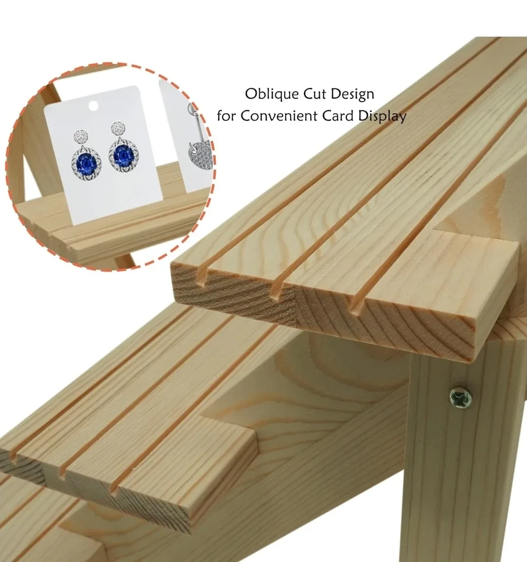 3-Tier Wooden Earring Display Stand image indicator(4)