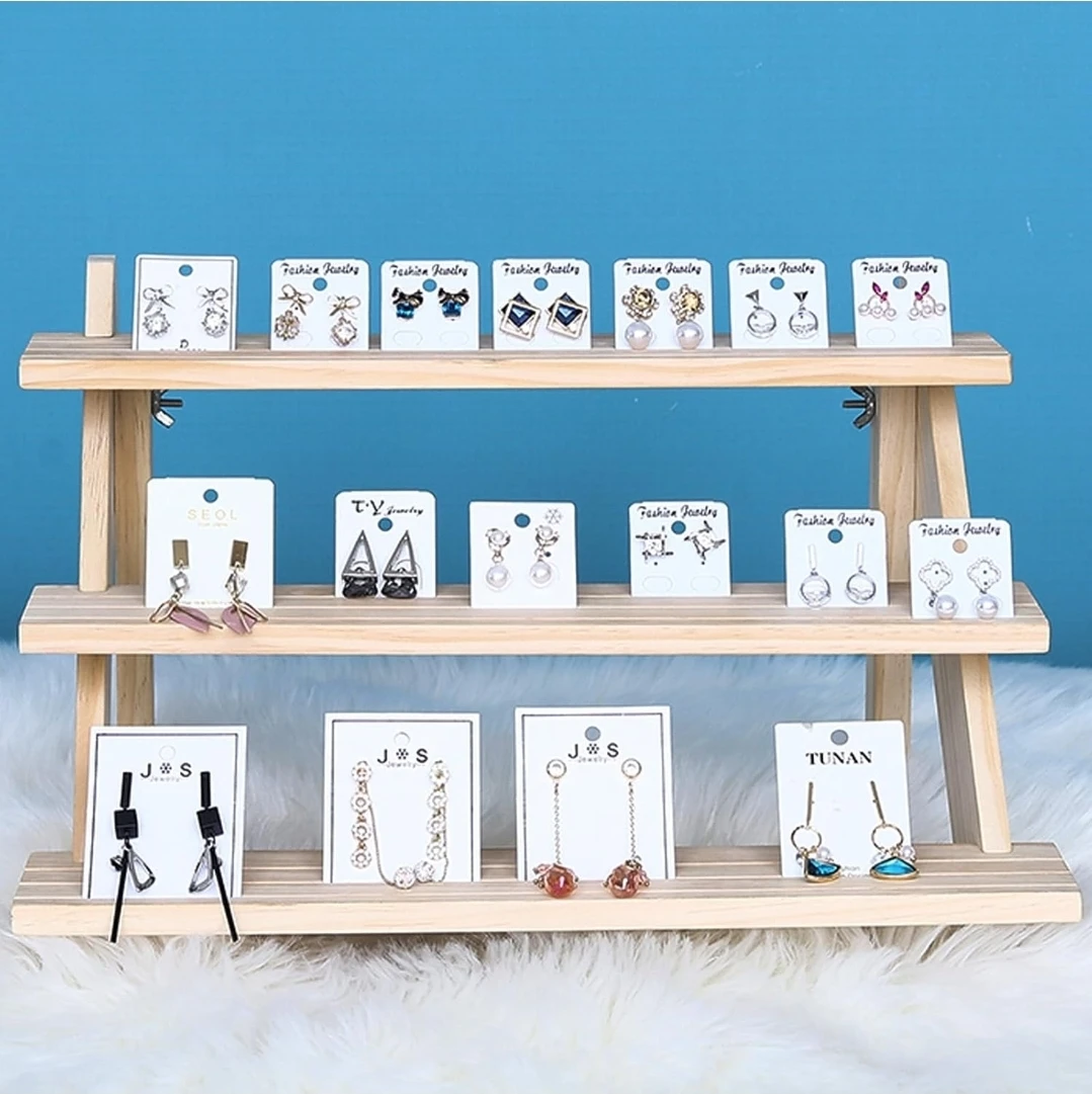 3-Tier Wooden Earring Display Stand - photo 5