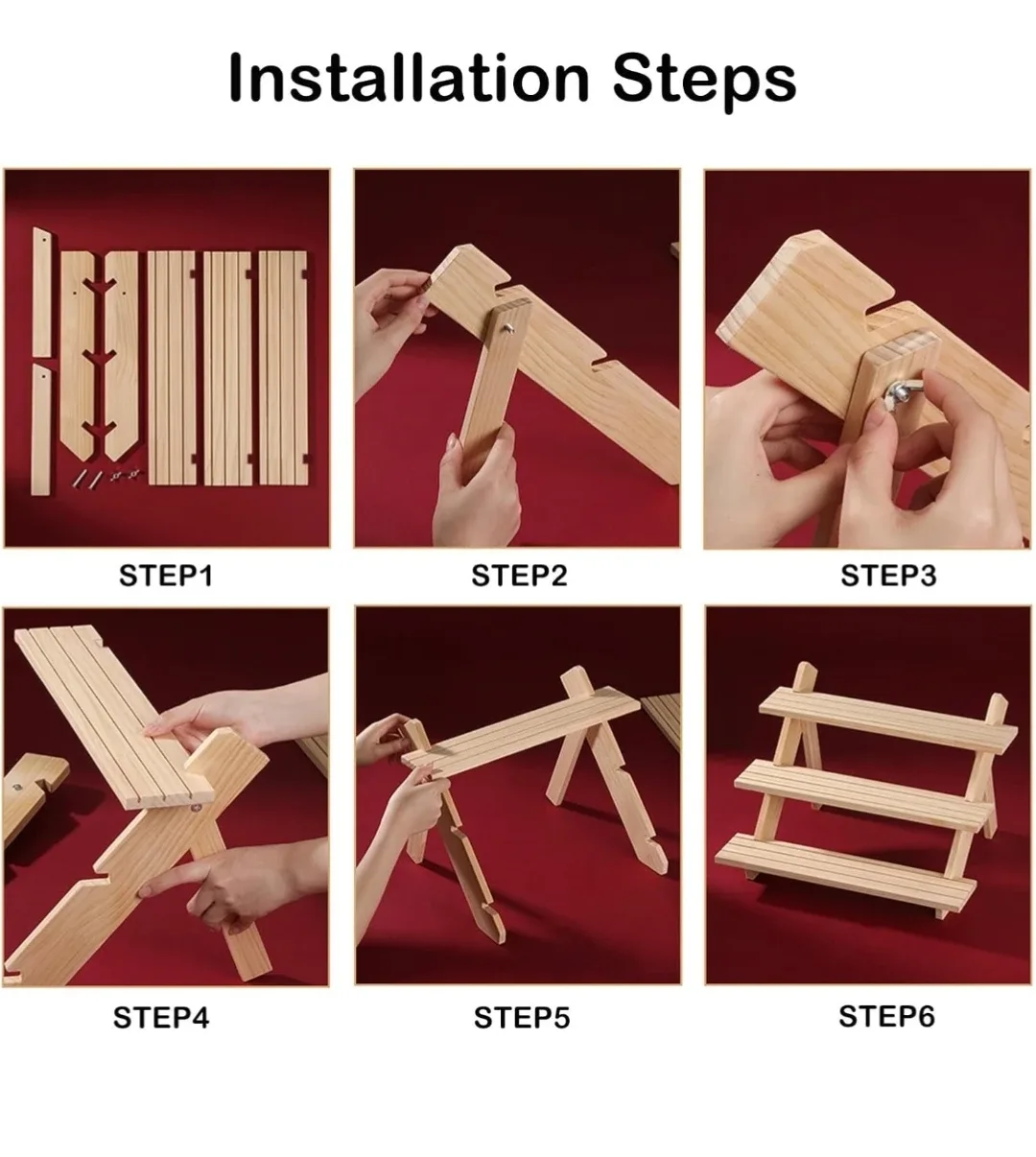 3-Tier Wooden Earring Display Stand image indicator(7)