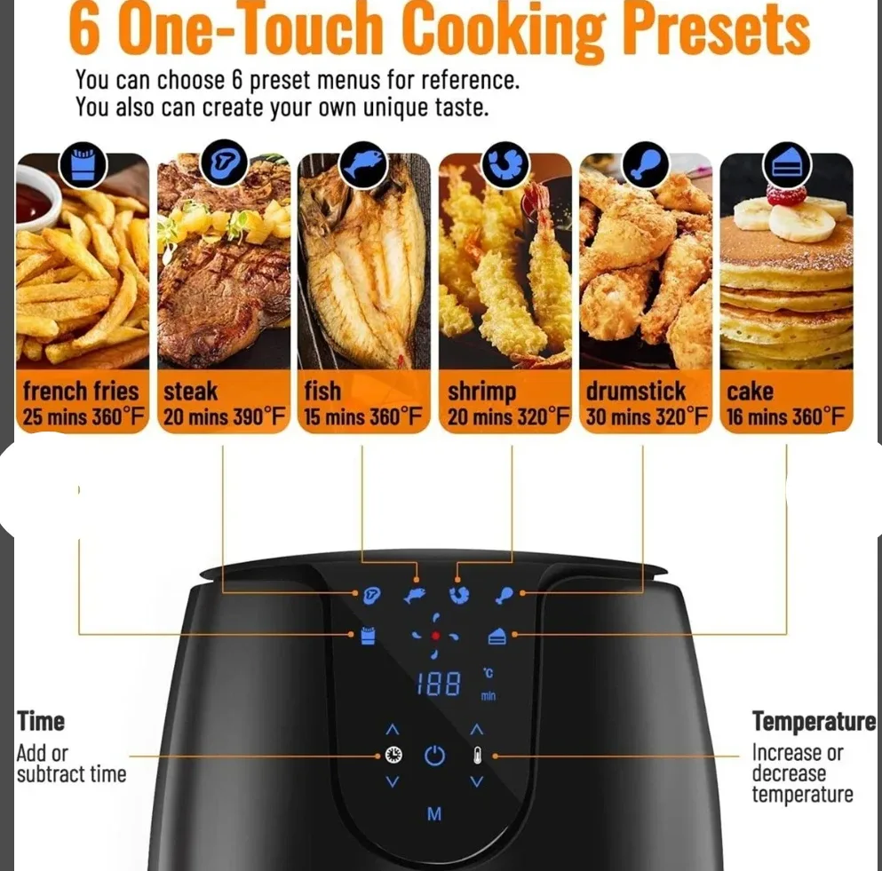 3.5L Air Fryer w/Adjustable Temps image indicator(2)