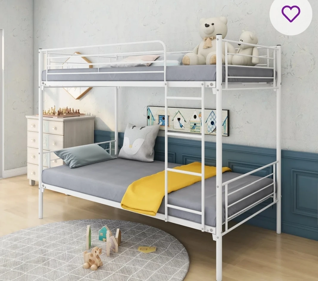 White twin size Metal Bunk Bed Frame