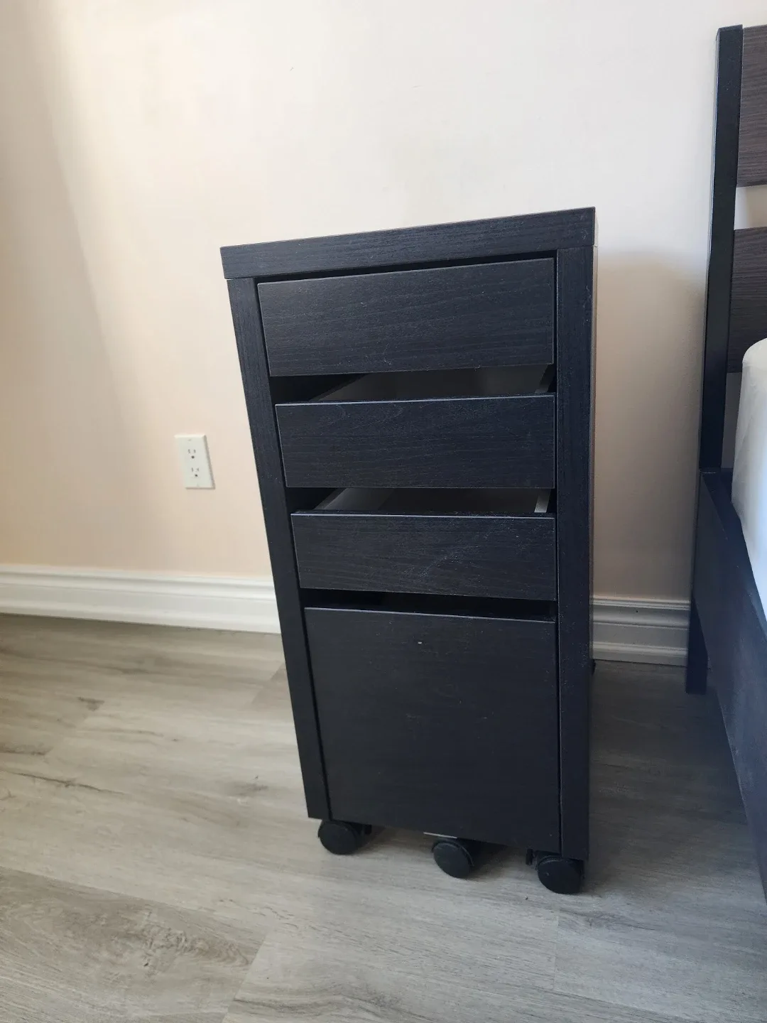 IKEA Alex Black-Brown Drawer Unit on Casters