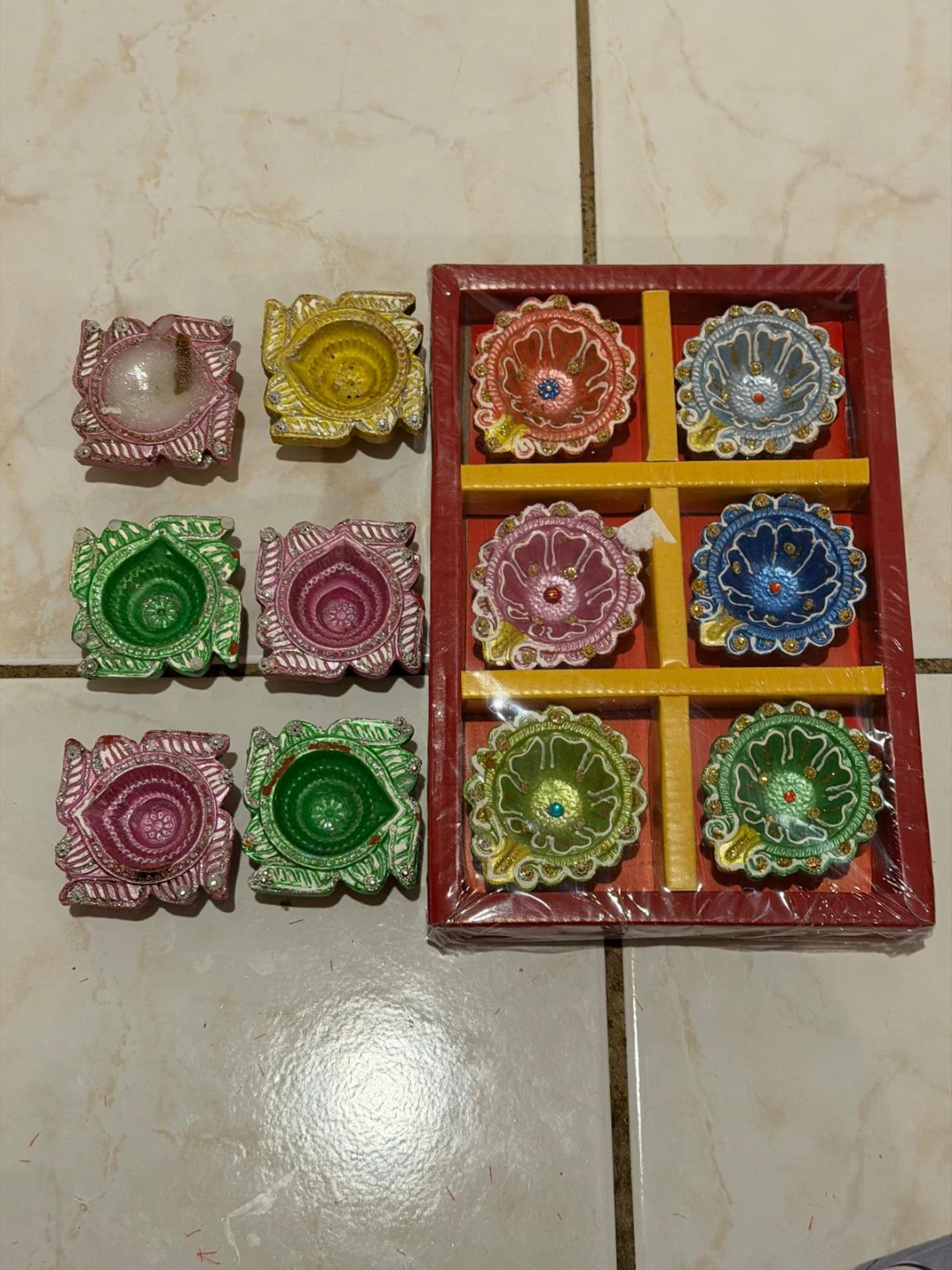 Decorative Clay Diya Lamps