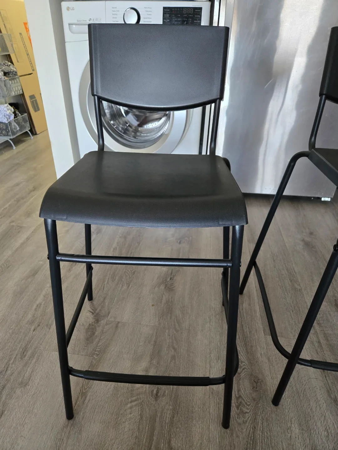 Black IKEA STIG Bar Stools– Counter Height with Backrest image indicator(3)