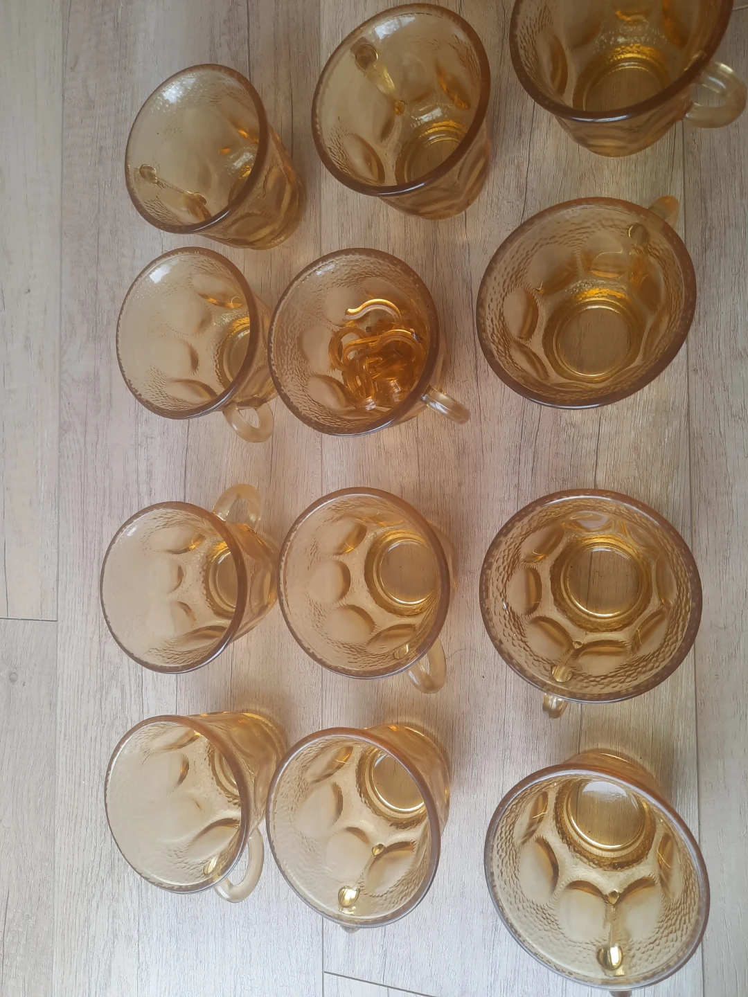 Vintage Amber Glass Punch Bowl Set - photo 4