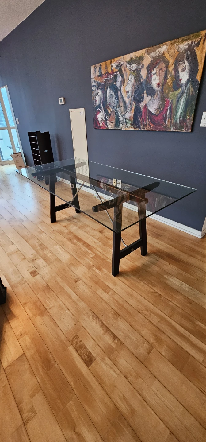 4-6 seat Glass dining table - photo 4