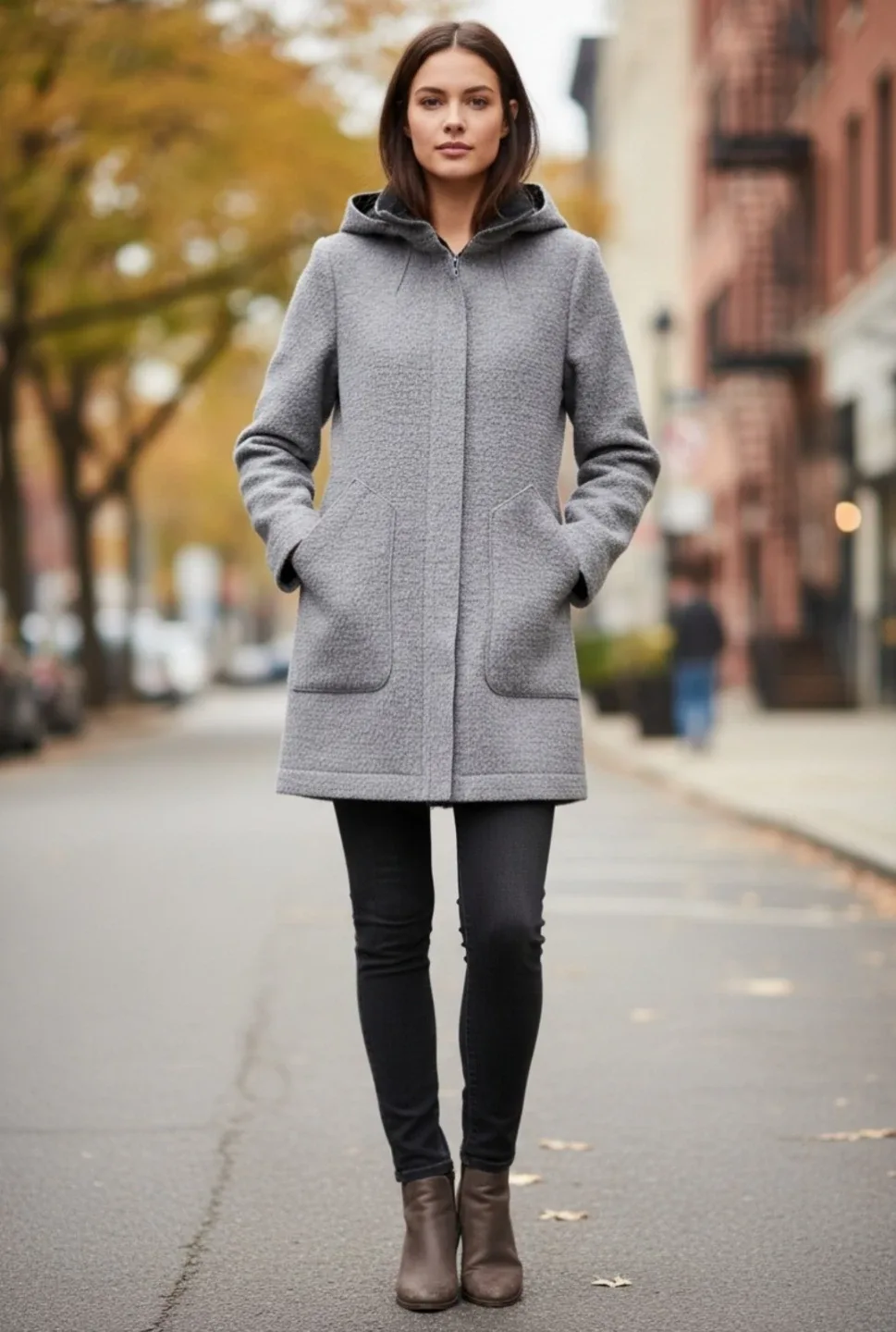 NWT Vince Camuto Women's Hooded Wool Boucle Scuba Jacket