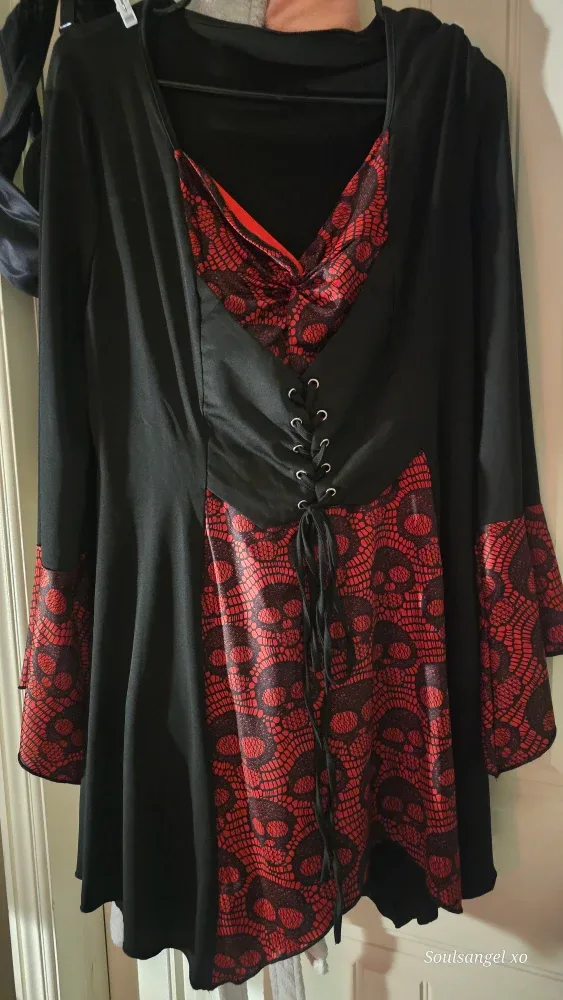 Black & Red Skull Lace Dress