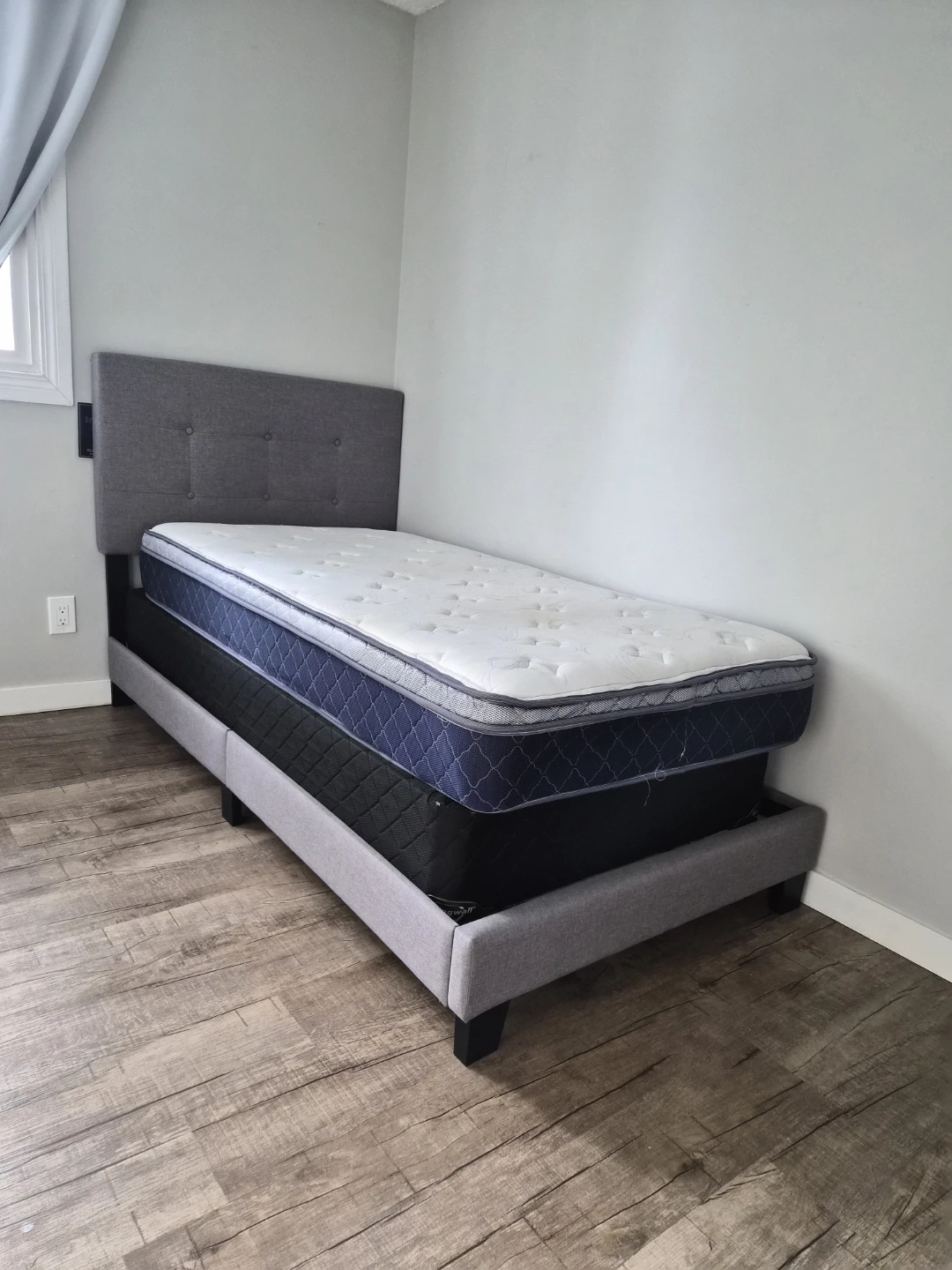Twin Bed Frame, Mattress, and Box Spring Set